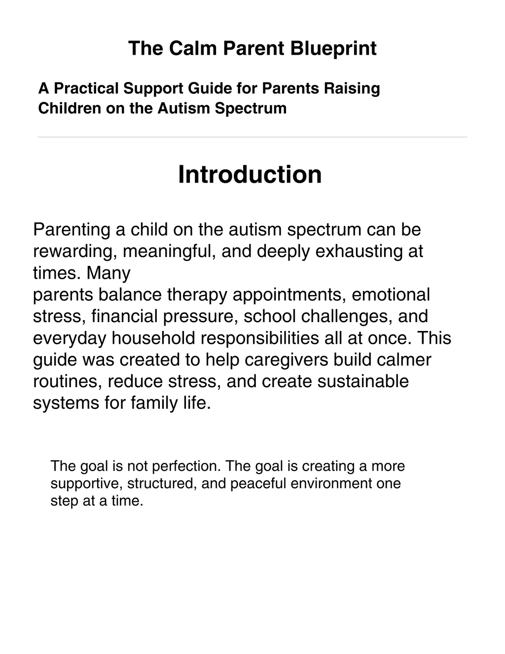 The Calm Parent Guide: Raising Children on the Autism Spectrum